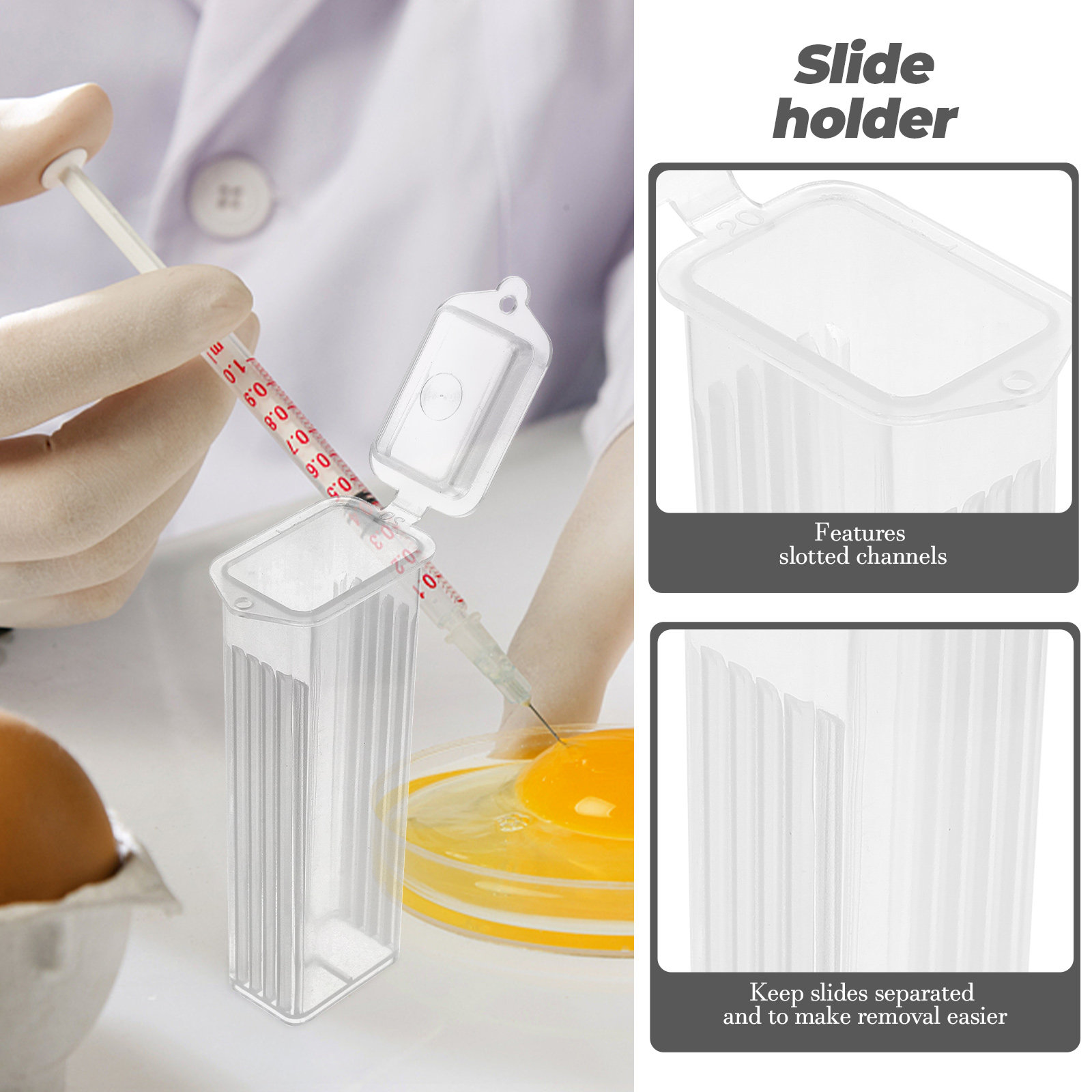 Pathology Slide Storage - 10Pcs Slide Storage Boxes PP Sturdy